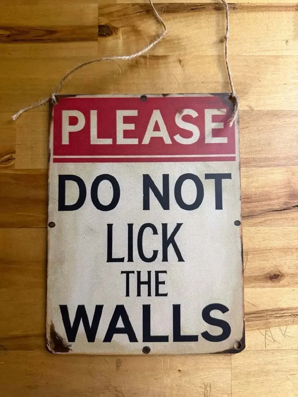 Please Do Not Lick the Wall Poster, Funny, Retro , Wall Art, Retro Design